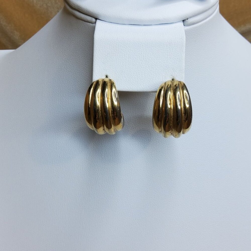 Vintage Signed JRW Flooted Drop Push Post Earrings